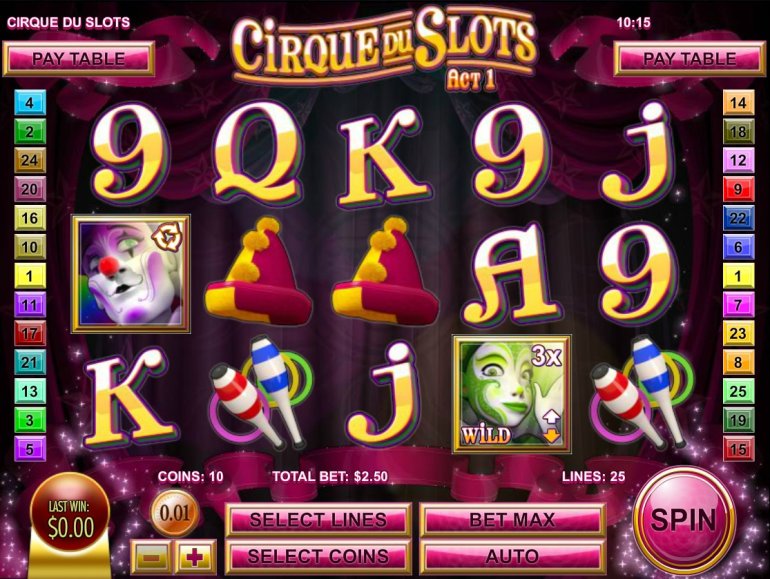 cirque du slots video slot